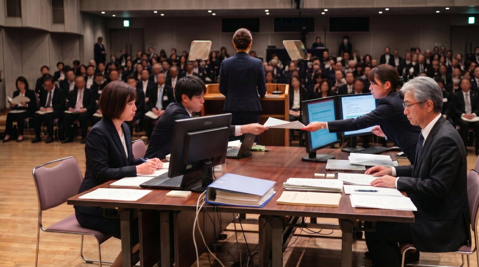 株主総会の事務局運営の様子